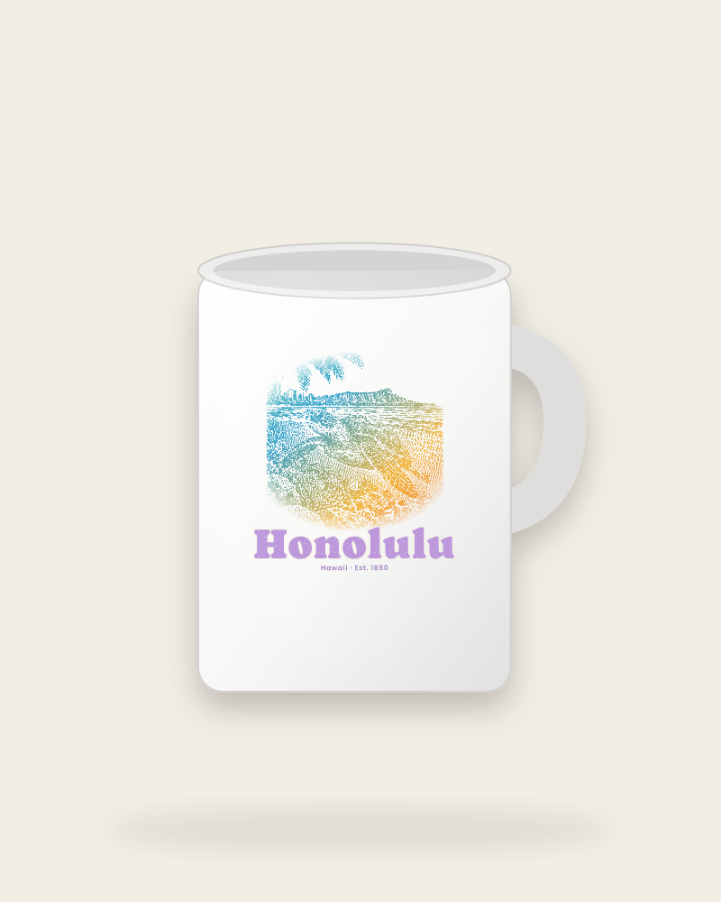 Honolulu Sea Turtle Ceramic Mug 15oz