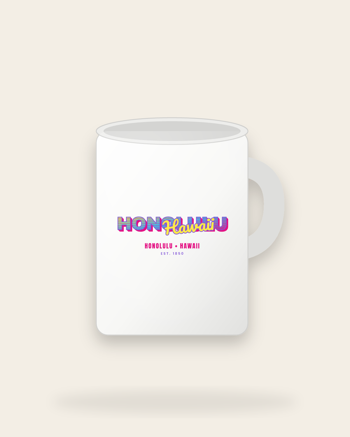 Honolulu Music TV Ceramic Mug 15oz in White