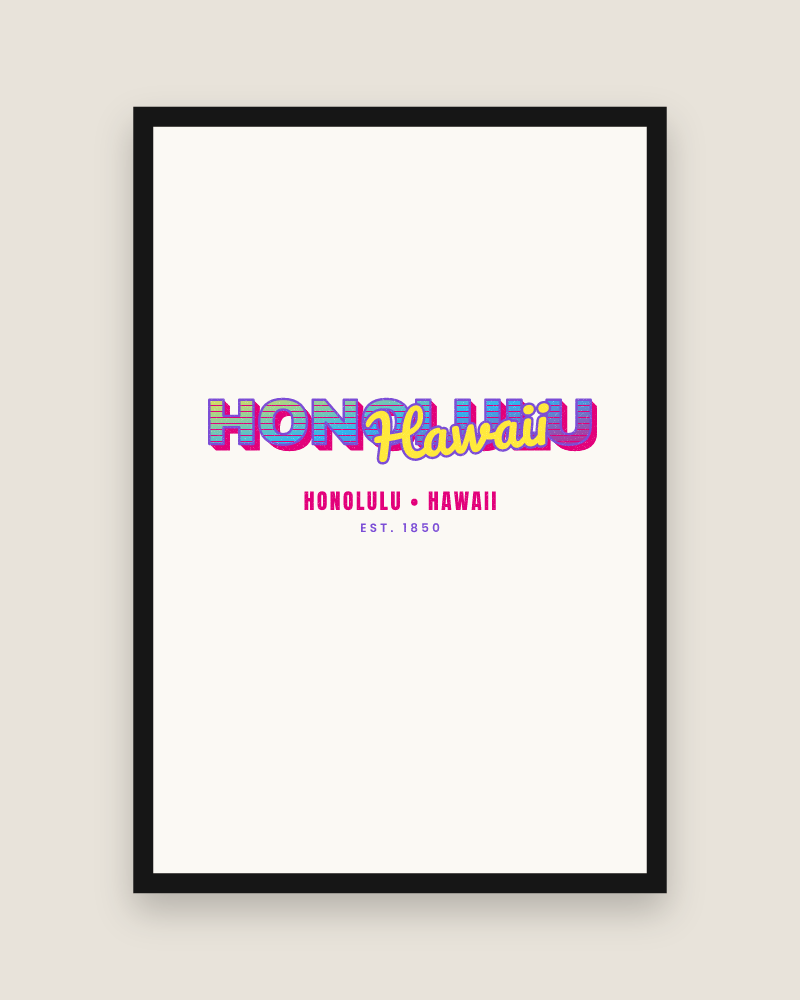 Honolulu Music TV Matte Poster