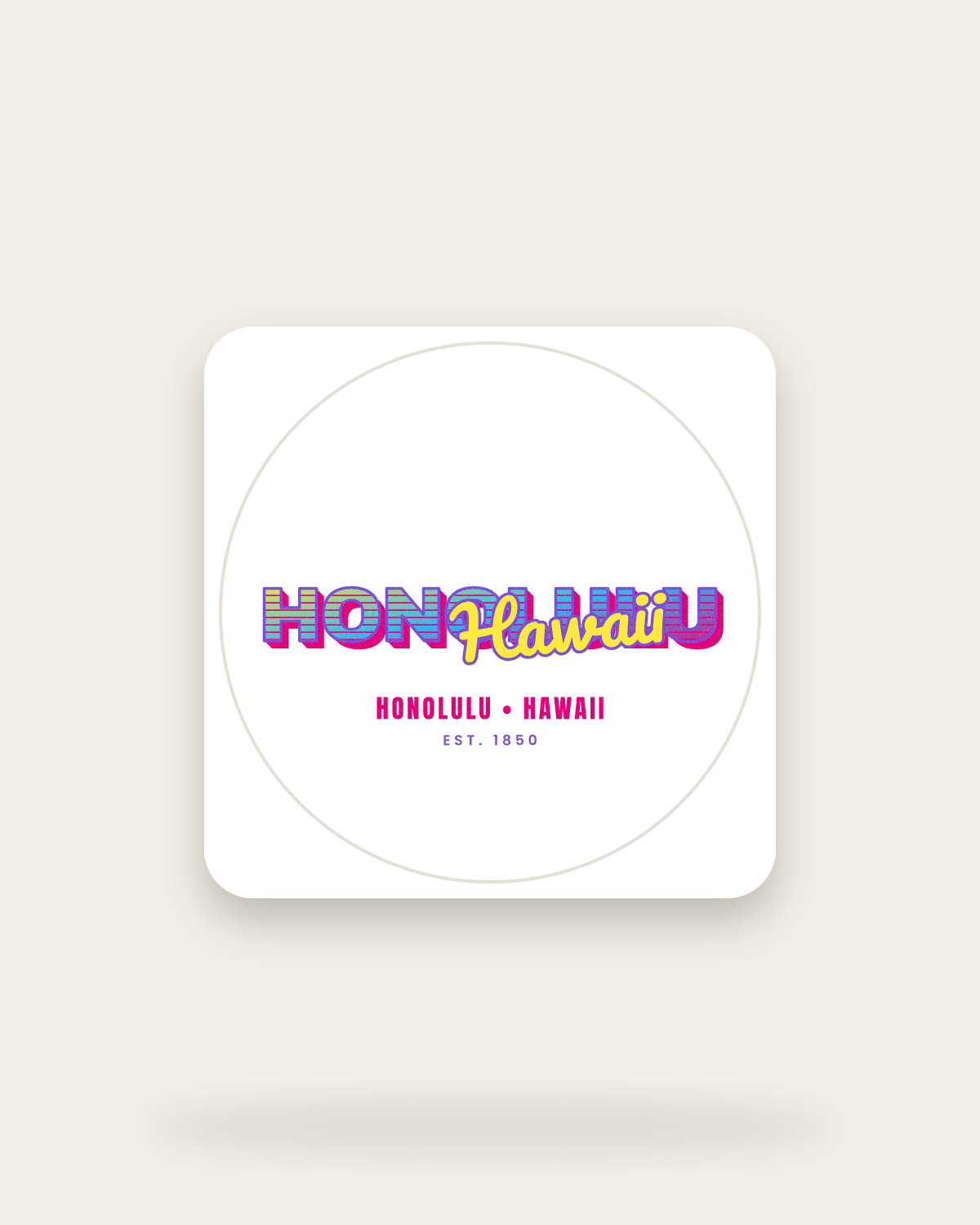 Honolulu Music TV Kiss-Cut Sticker in White