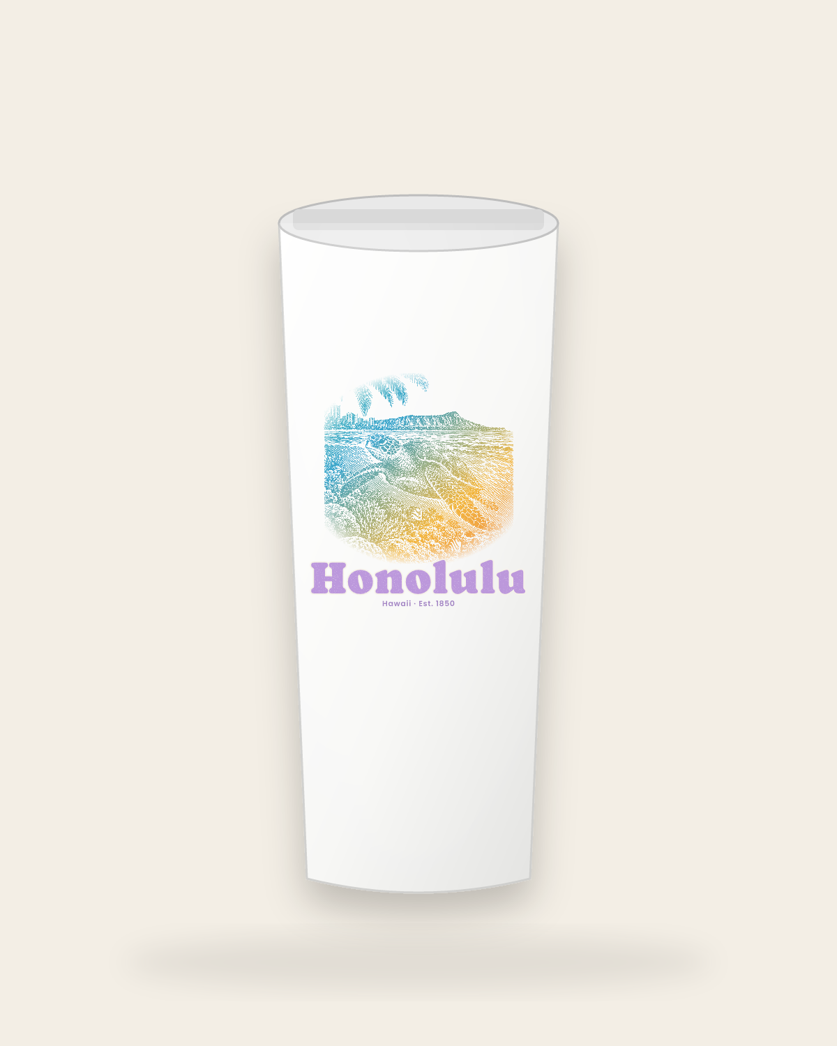 Honolulu Sea Turtle Insulated Tumbler 20oz in White
