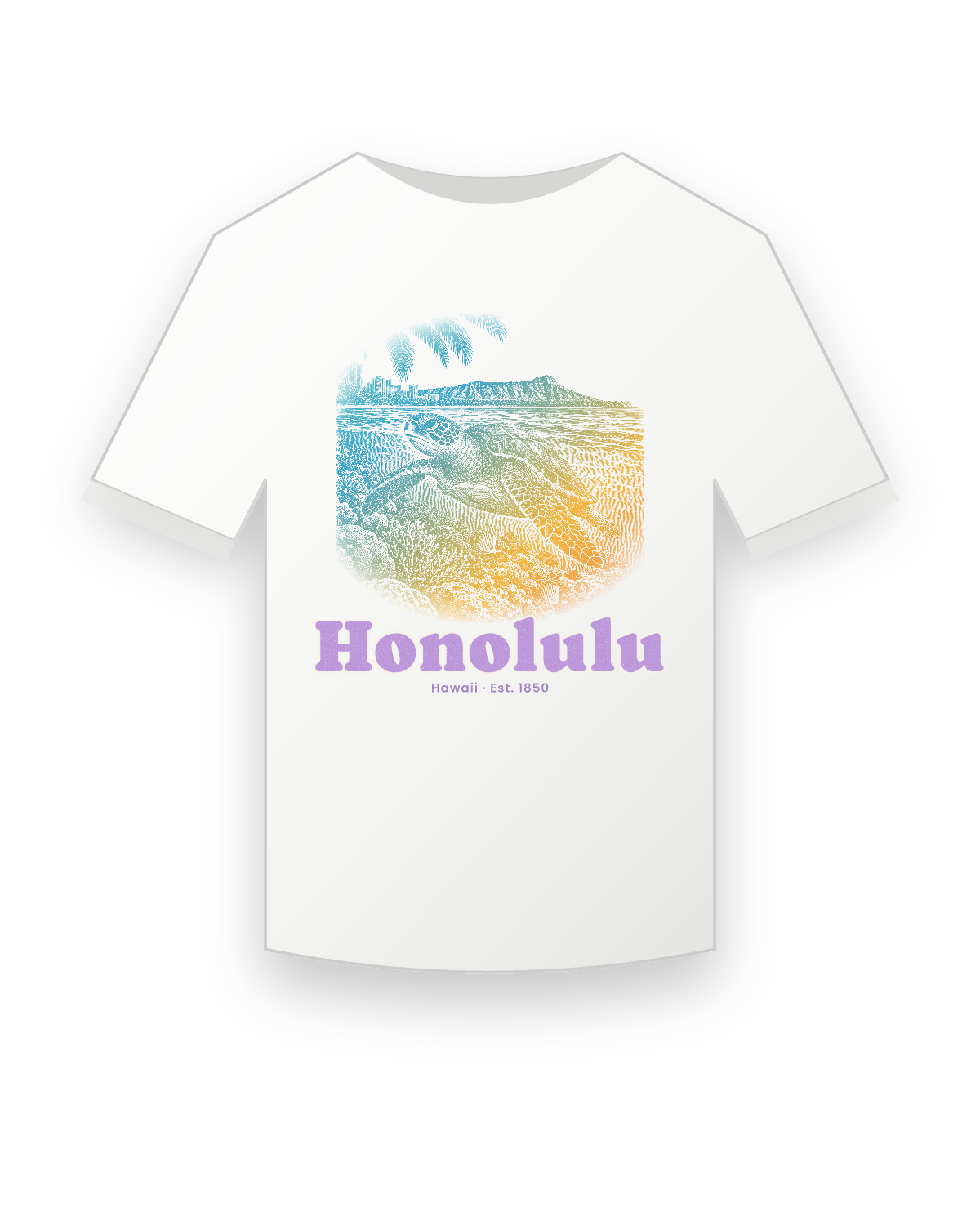 Honolulu Sea Turtle Youth Tee in White