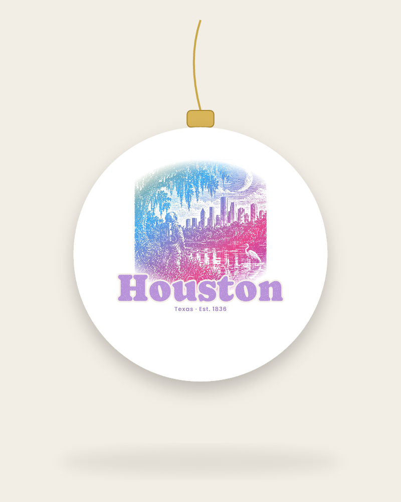 Houston Bayou Moon Ceramic Ornament