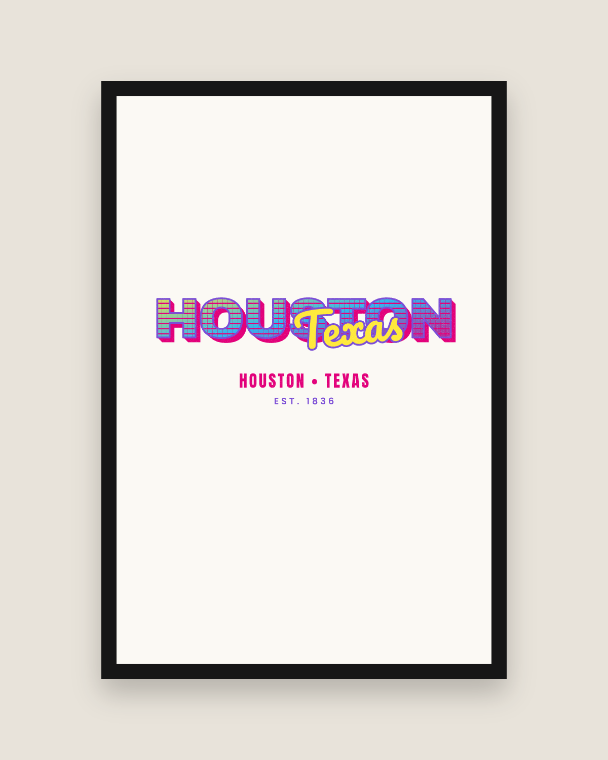 Houston Music TV Matte Poster in White