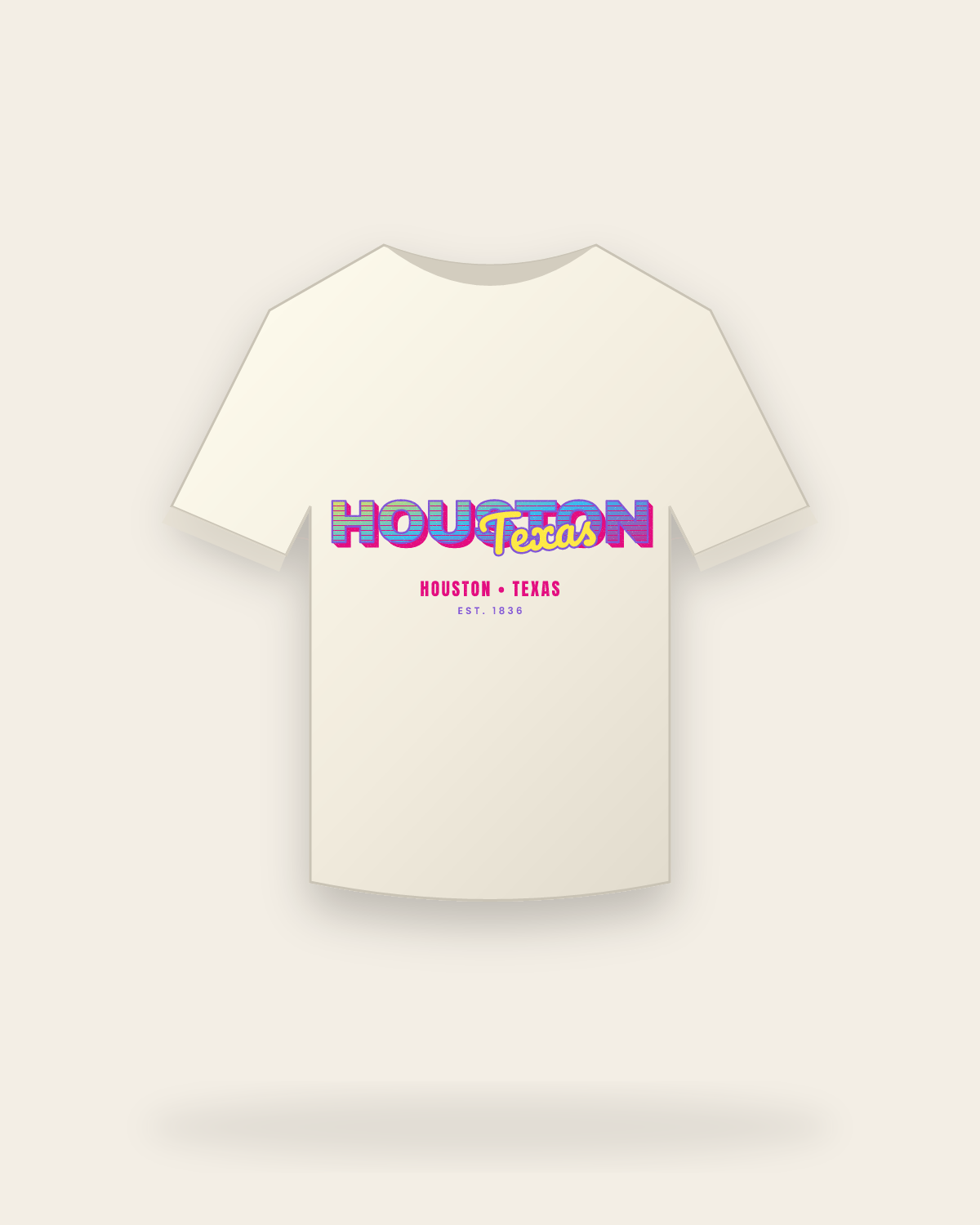 Houston Music TV Vintage Wash Tee in Ivory