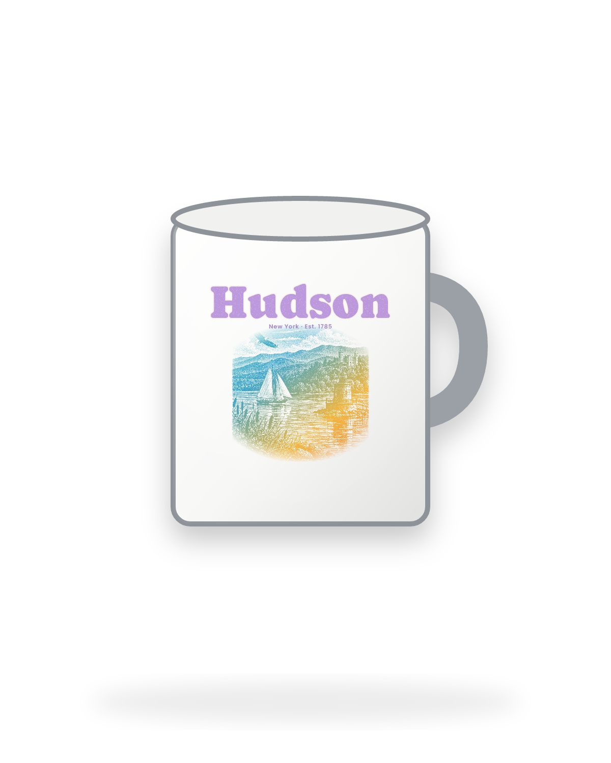 Hudson River Lighthouse Enamel Camp Mug in White
