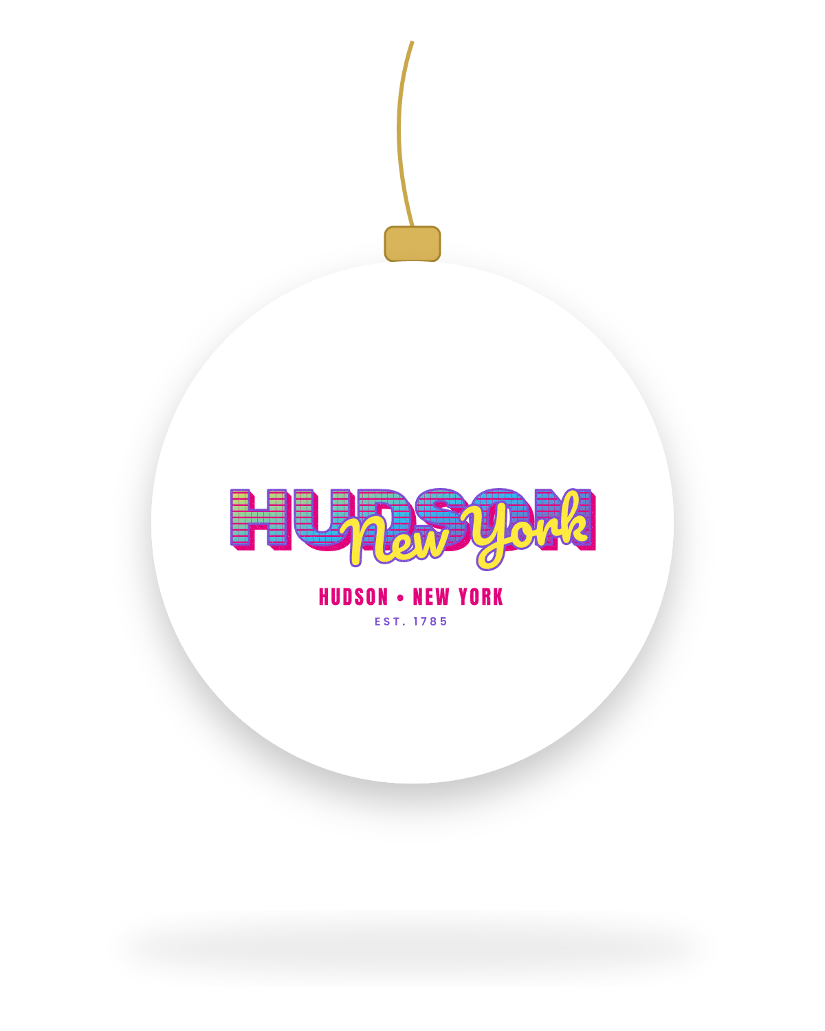 Hudson Music TV Ceramic Ornament in White