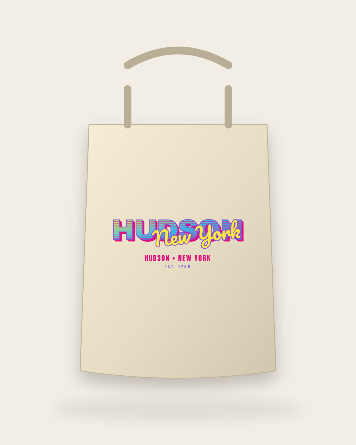 Hudson Music TV Canvas Tote in Beige