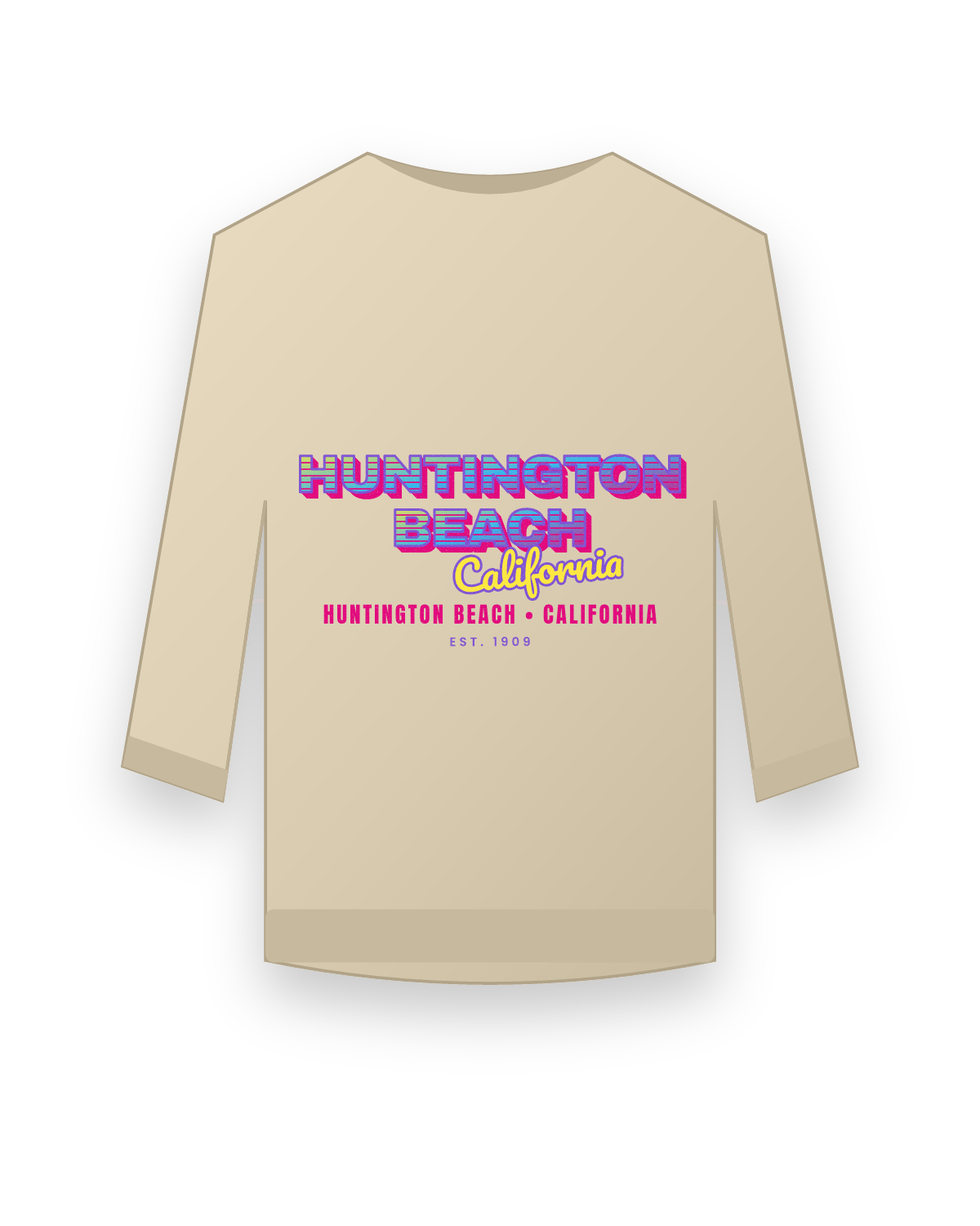 Huntington Beach Music TV Crewneck Sweatshirt in Sand