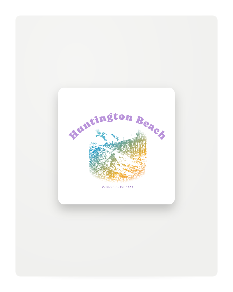 Huntington Beach Pier Surfer Fridge Magnet