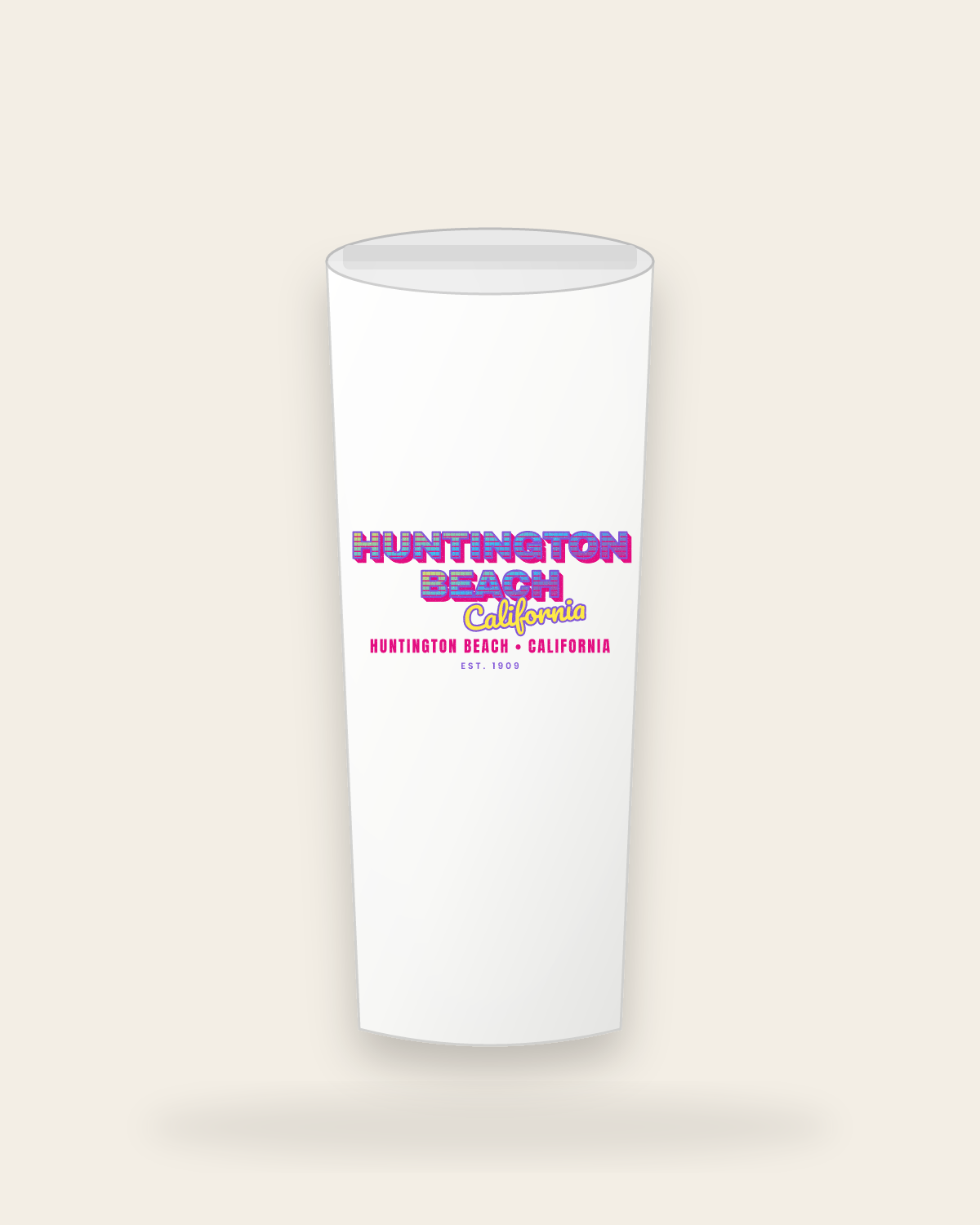 Huntington Beach Music TV Insulated Tumbler 20oz in White