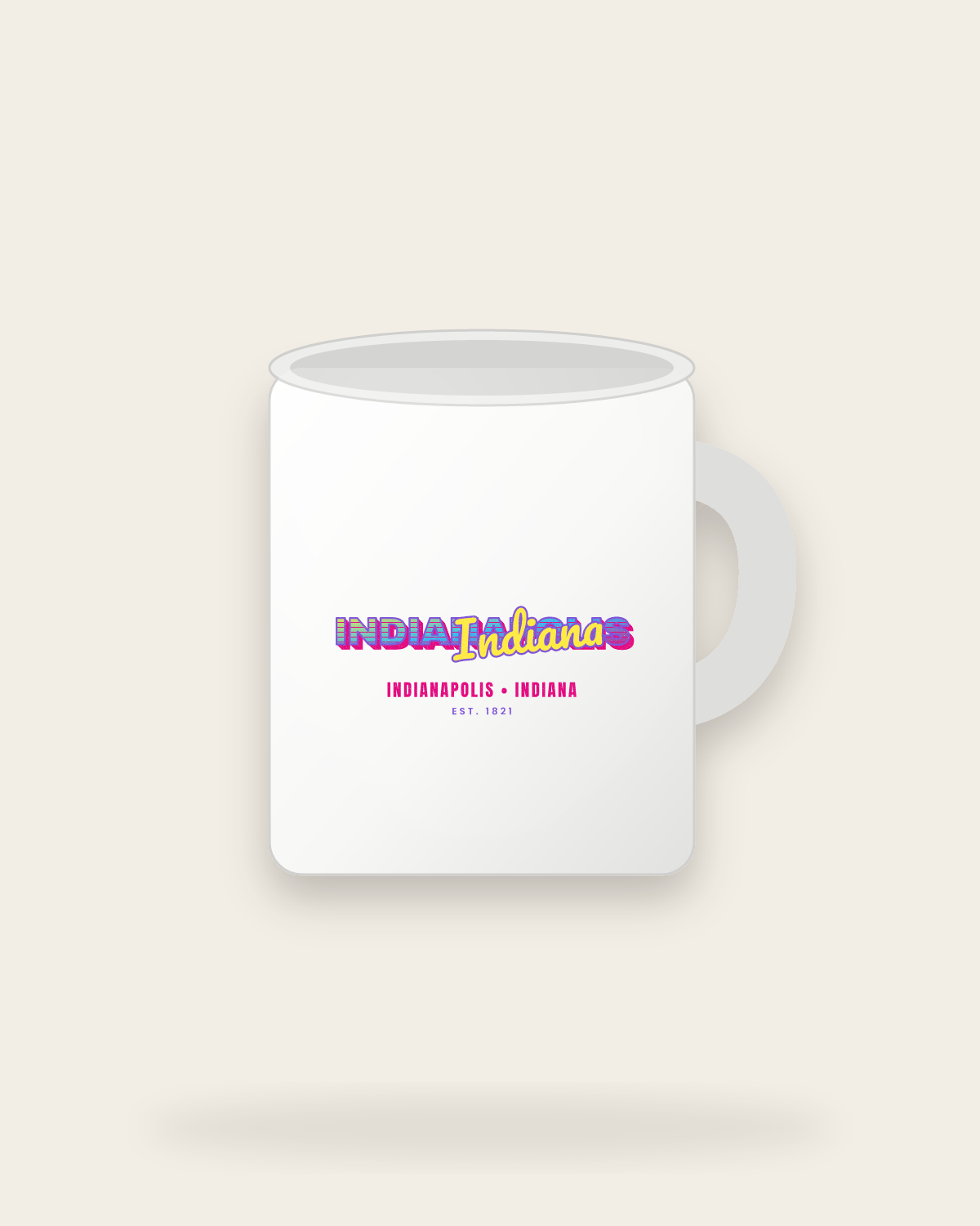 Indianapolis Music TV Ceramic Mug 11oz in White