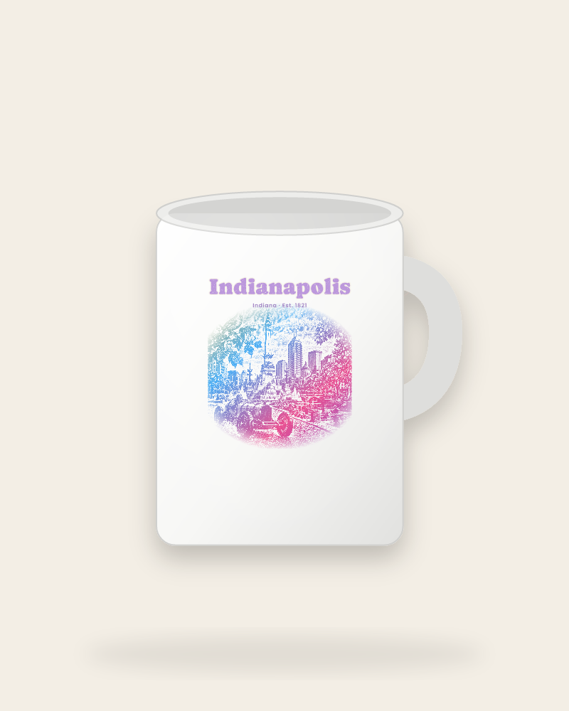 Indianapolis Monument Circle Ceramic Mug 15oz