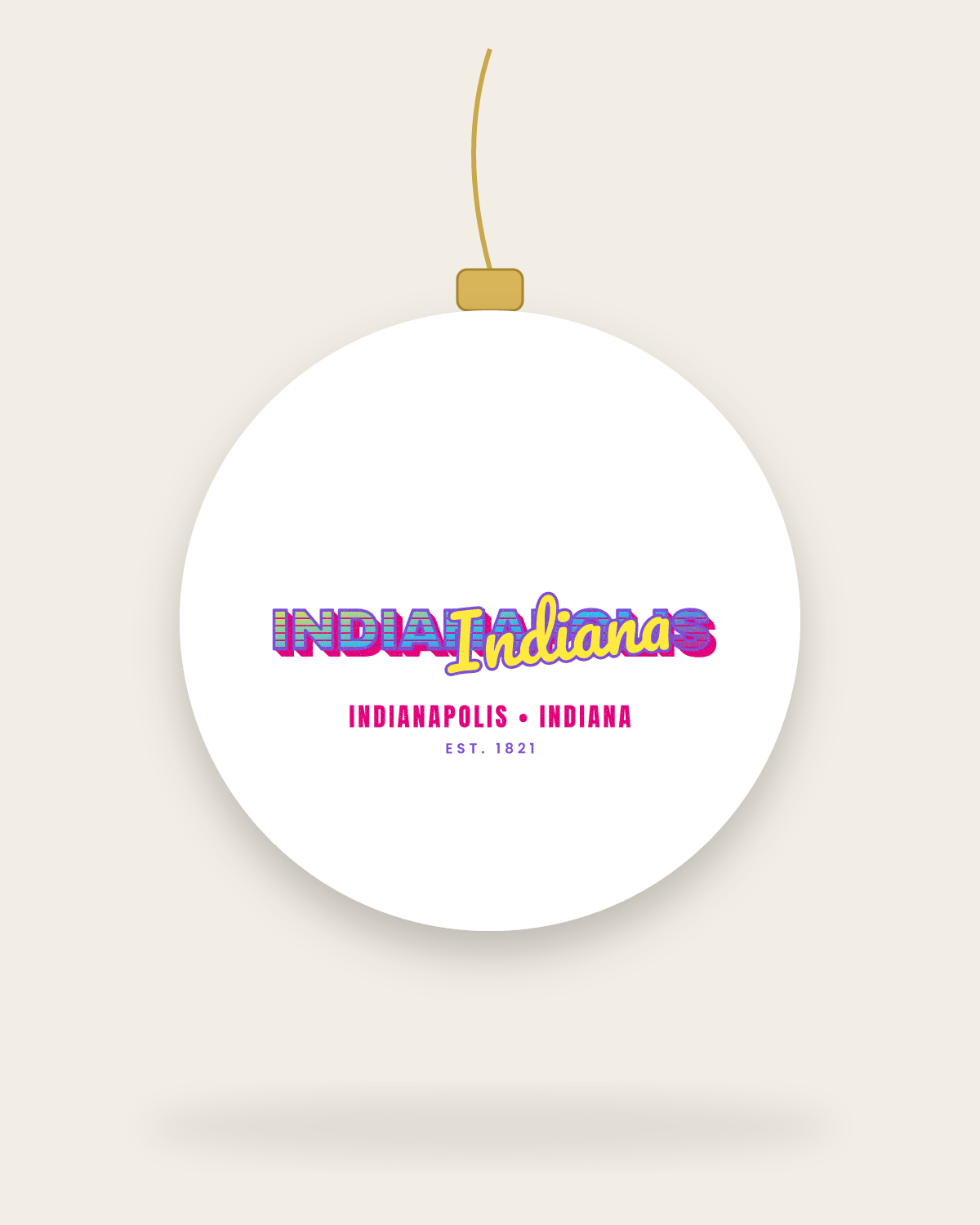 Indianapolis Music TV Ceramic Ornament in White