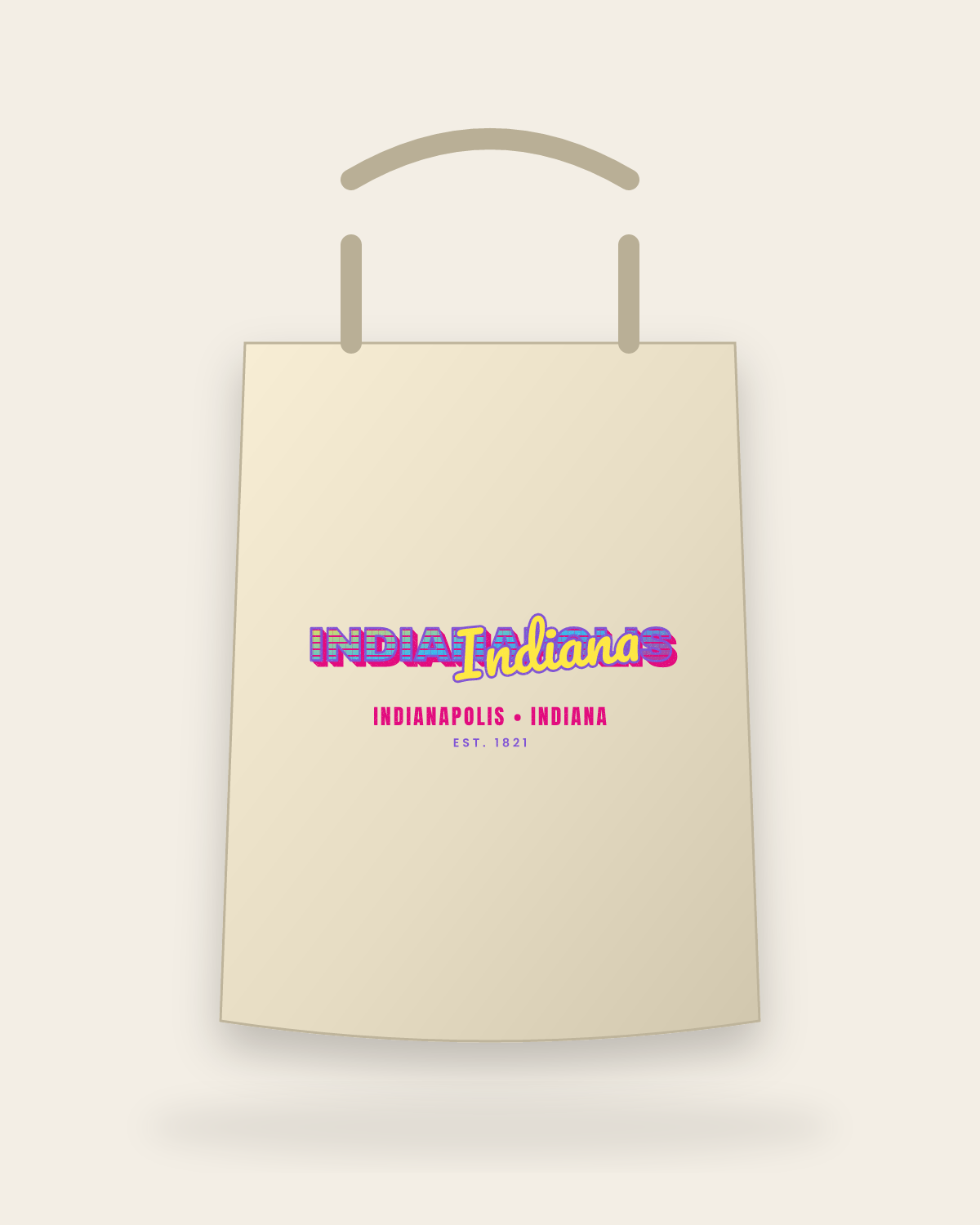 Indianapolis Music TV Canvas Tote in Beige
