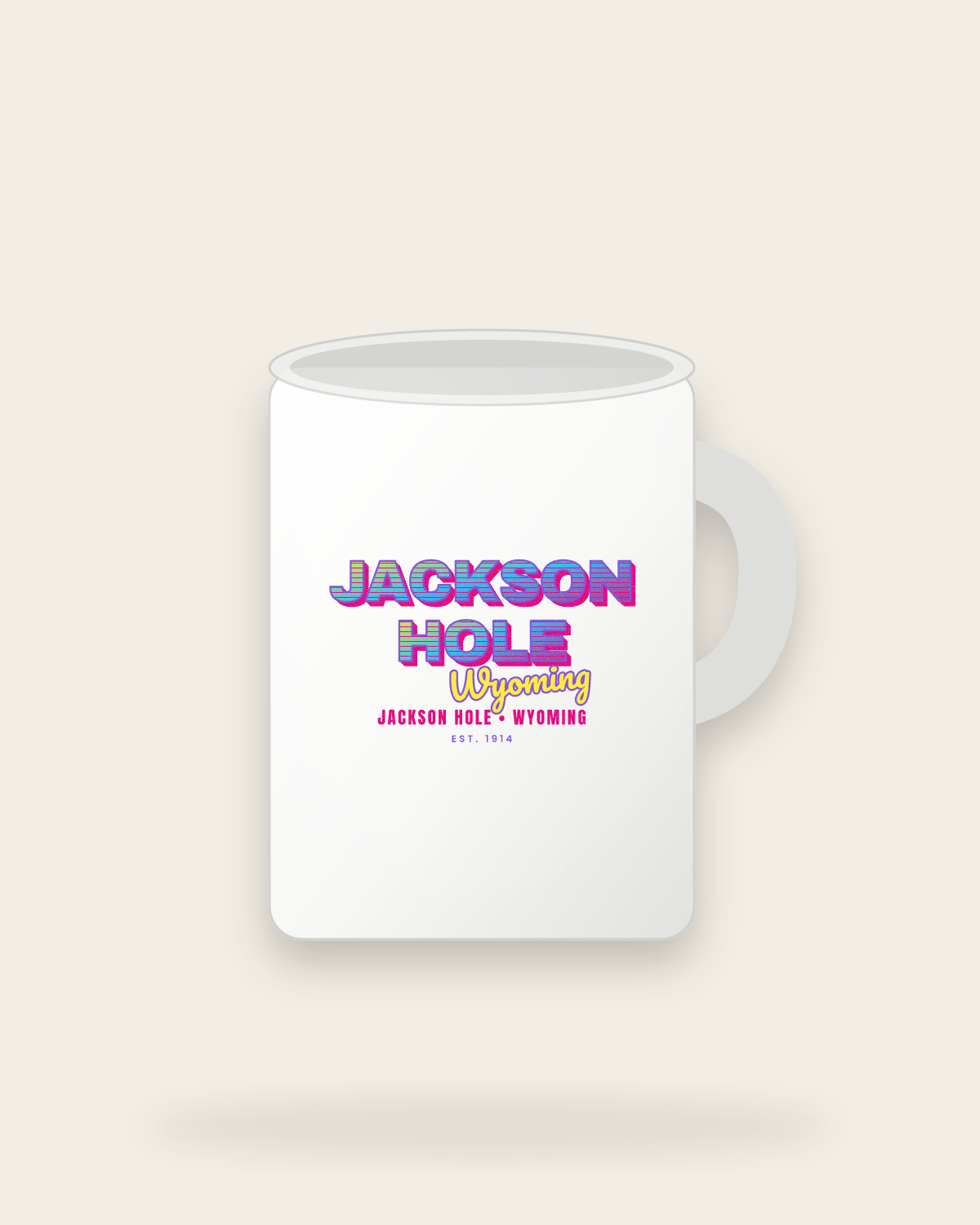 Jackson Hole Music TV Ceramic Mug 15oz in White
