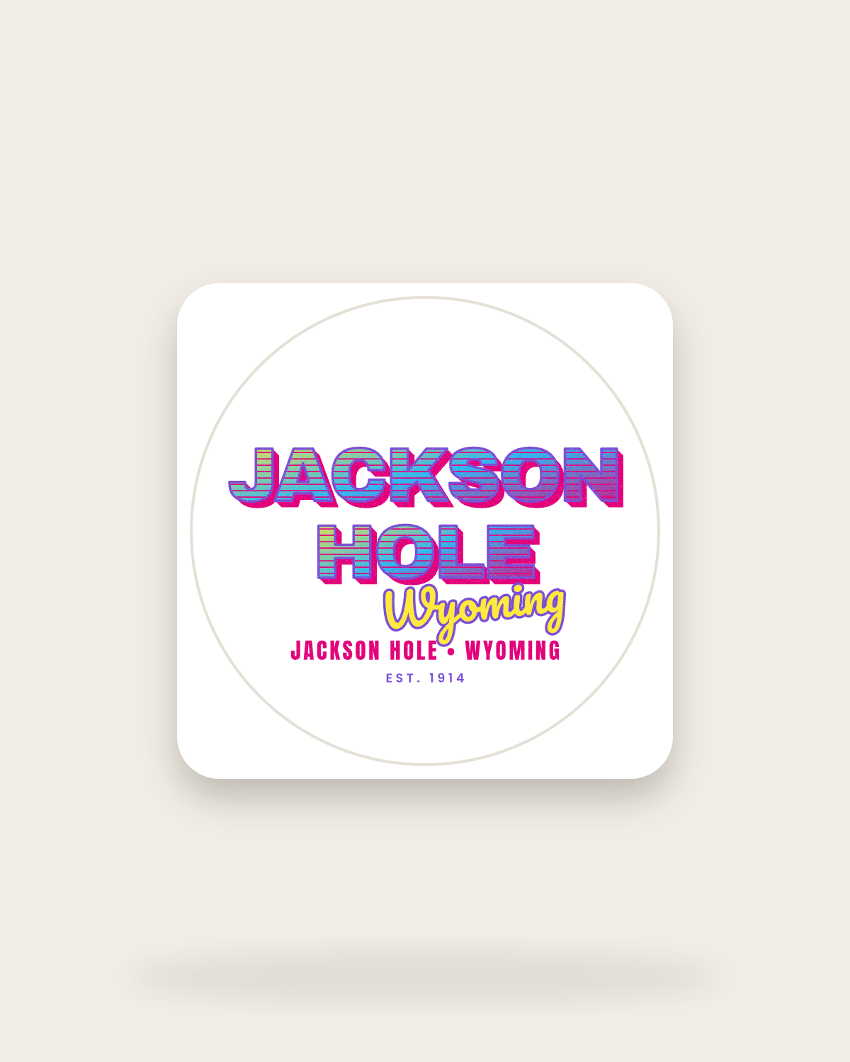 Jackson Hole Music TV Kiss-Cut Sticker in White