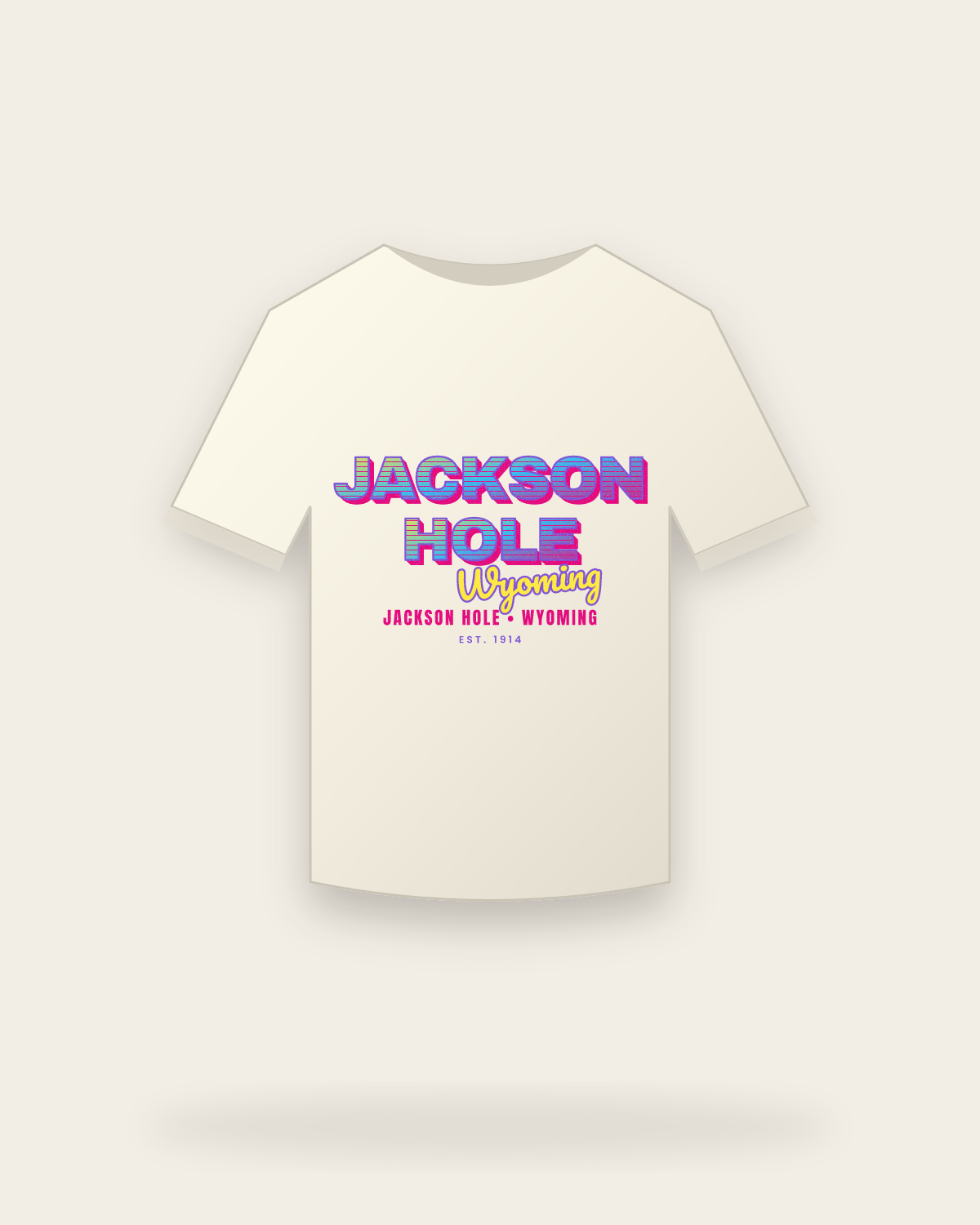 Jackson Hole Music TV Vintage Wash Tee in Ivory