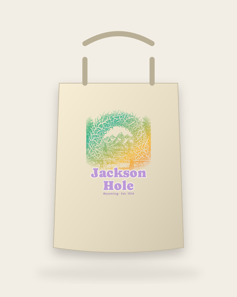 Jackson Hole Antler Arch Canvas Tote