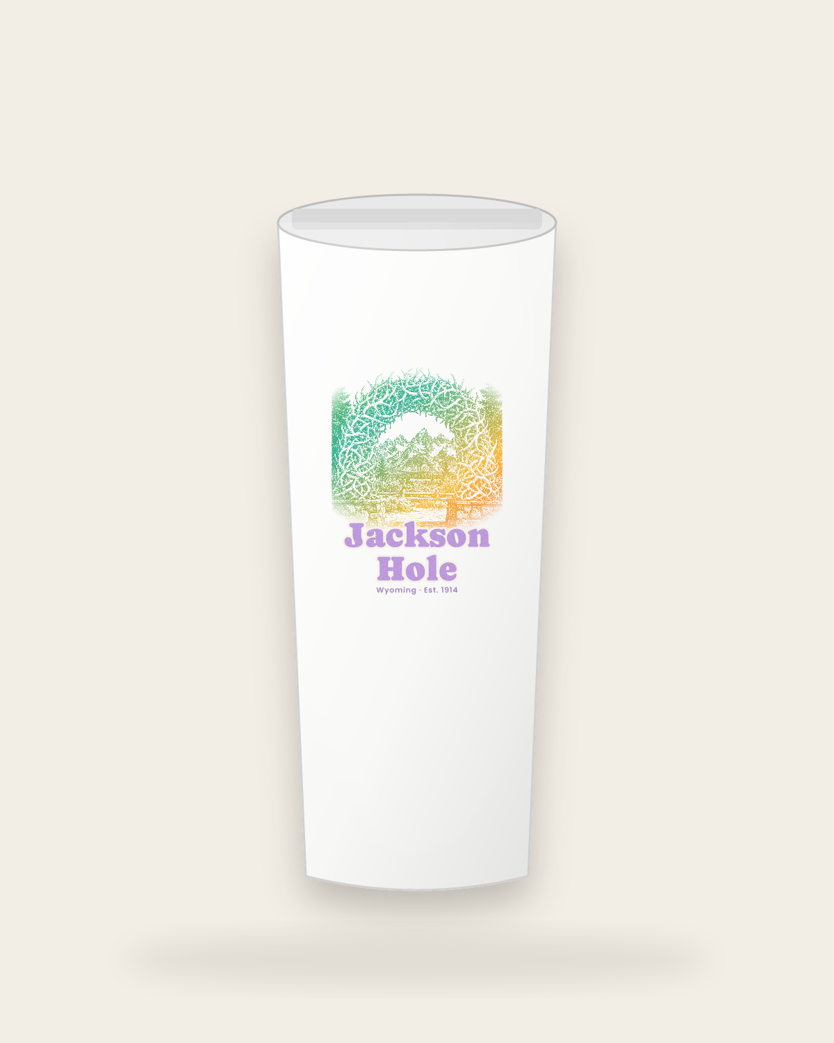Jackson Hole Antler Arch Insulated Tumbler 20oz in White