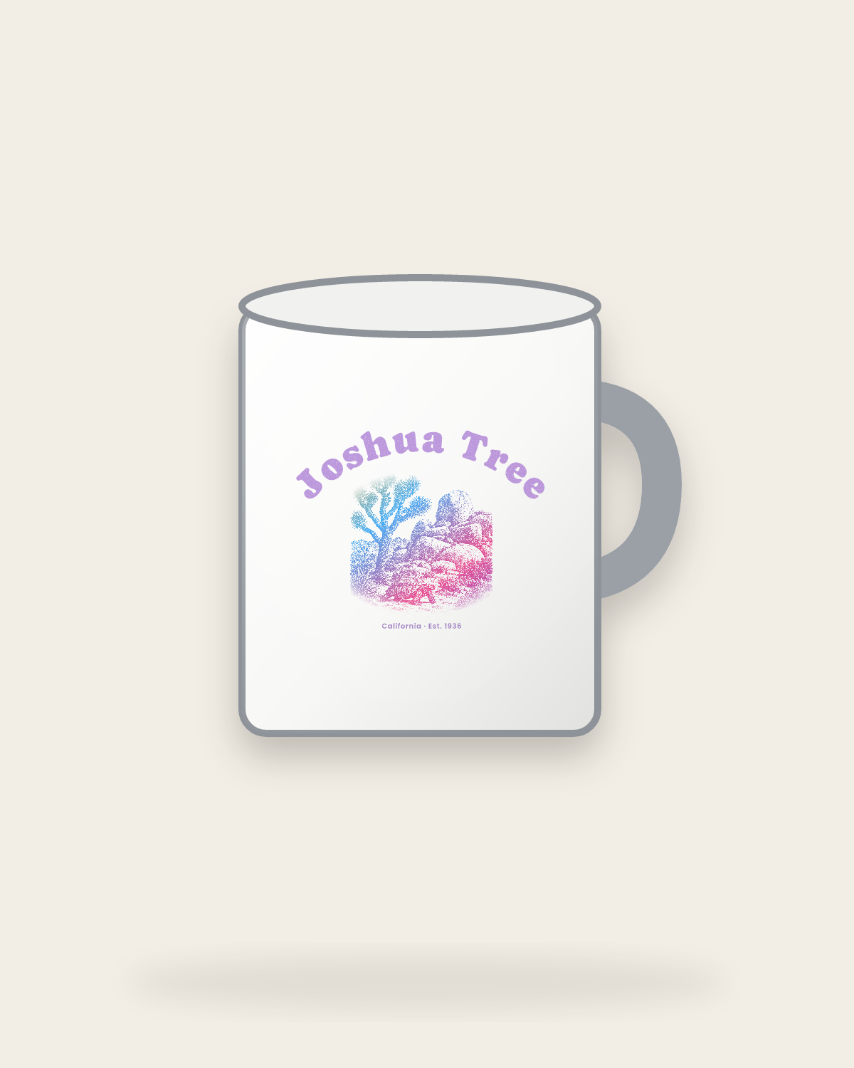 Joshua Tree Joshua Tree & Tortoise Enamel Camp Mug in White