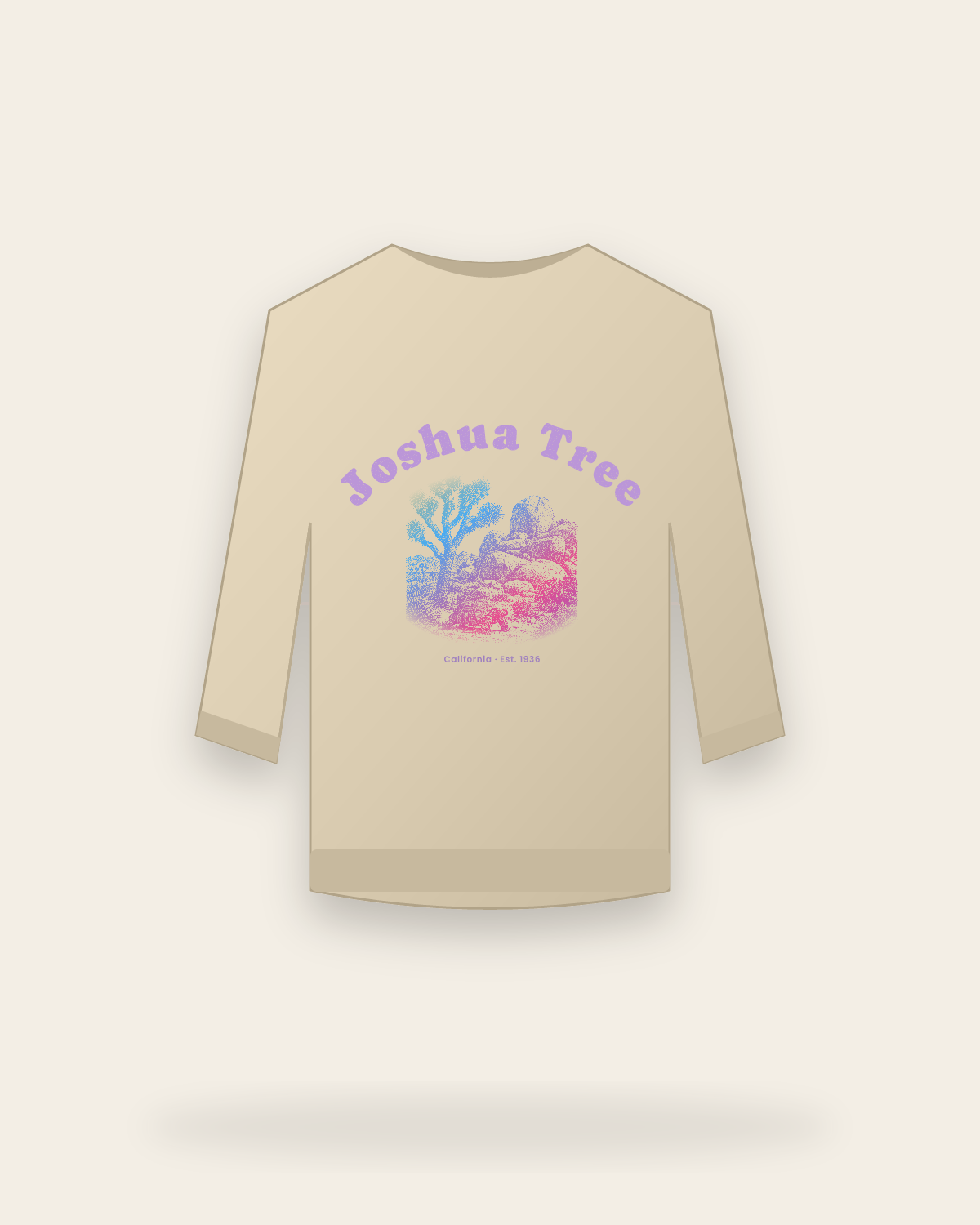 Joshua Tree Joshua Tree & Tortoise Crewneck Sweatshirt in Sand