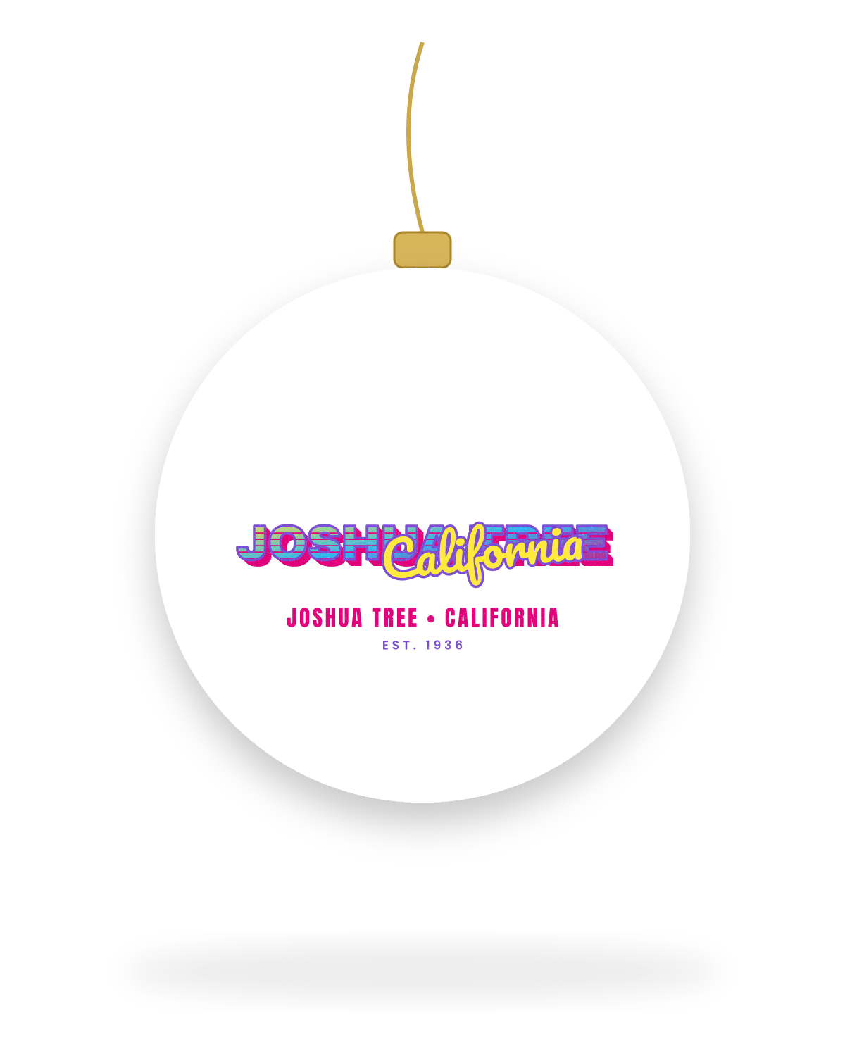 Joshua Tree Music TV Ceramic Ornament in White