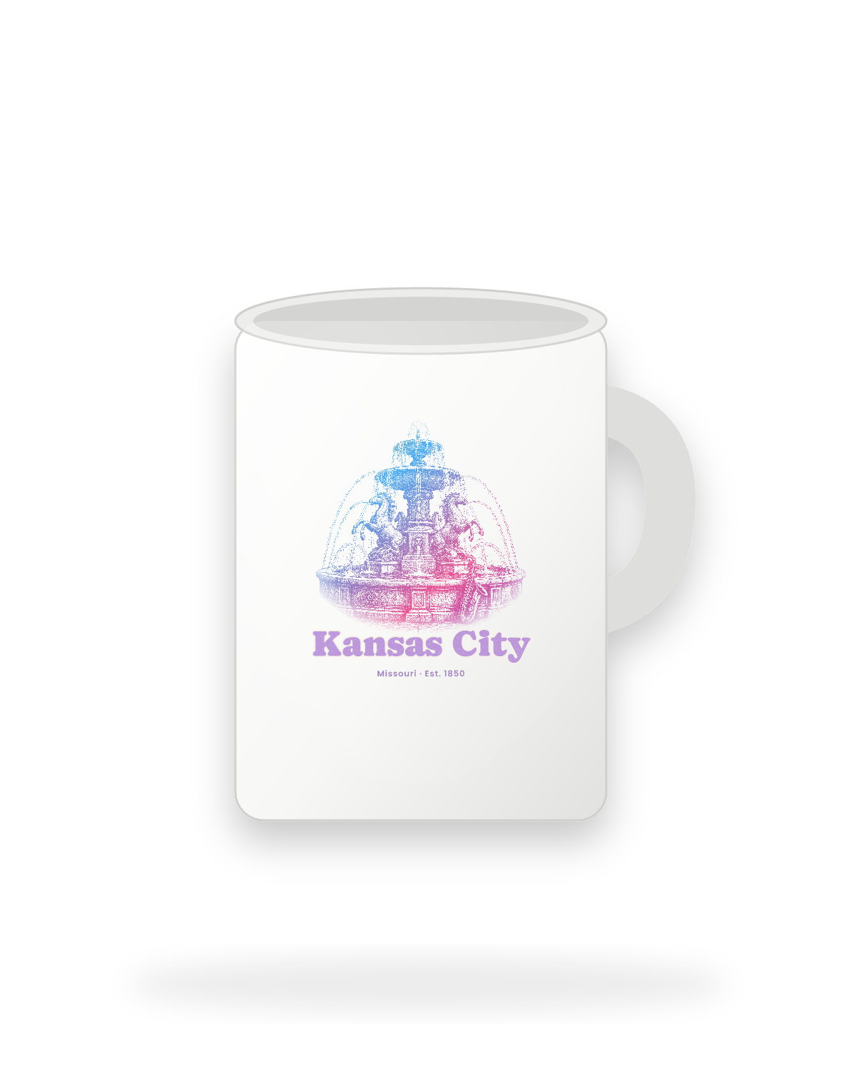 Kansas City Fountain Ceramic Mug 15oz in White