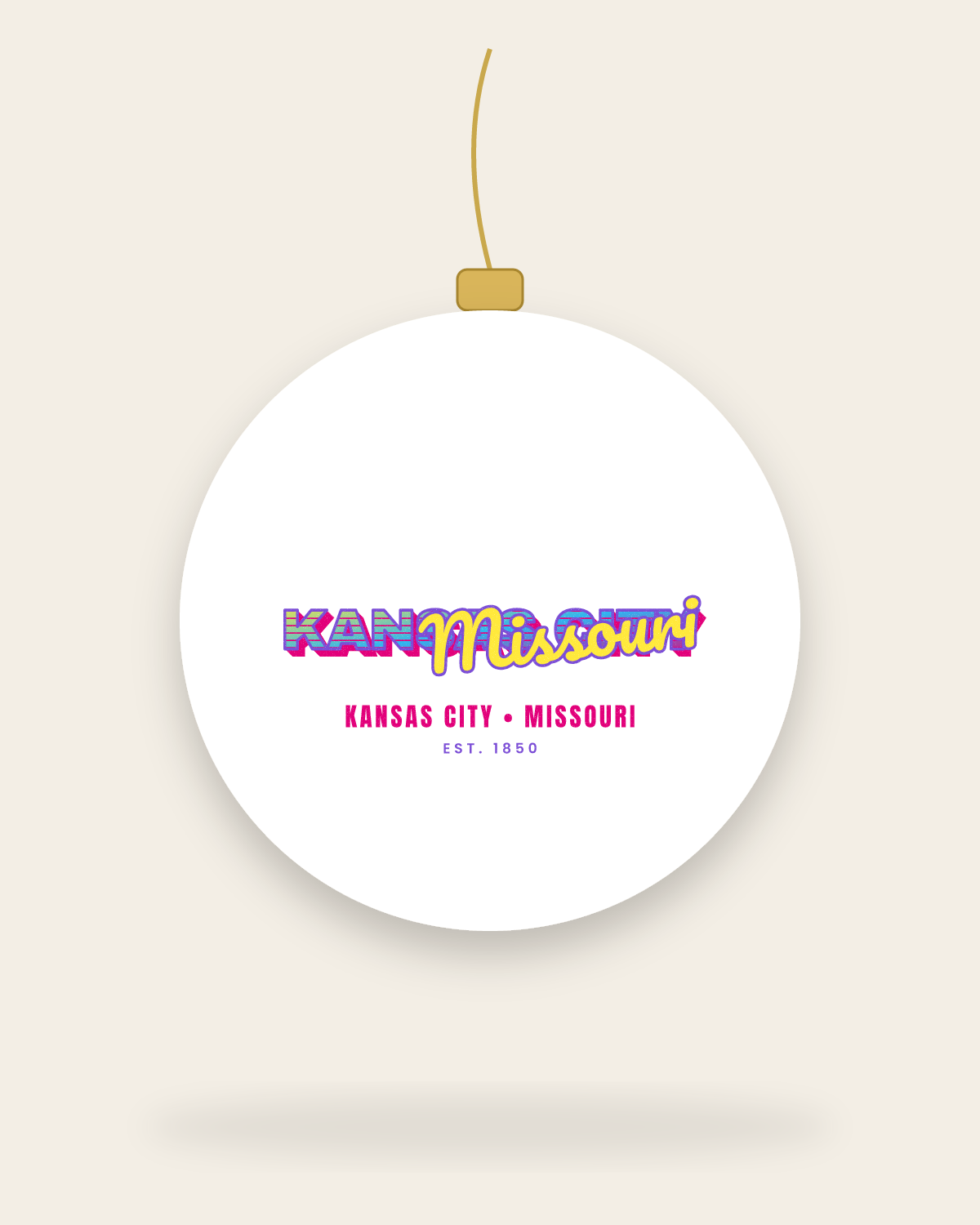 Kansas City Music TV Ceramic Ornament in White