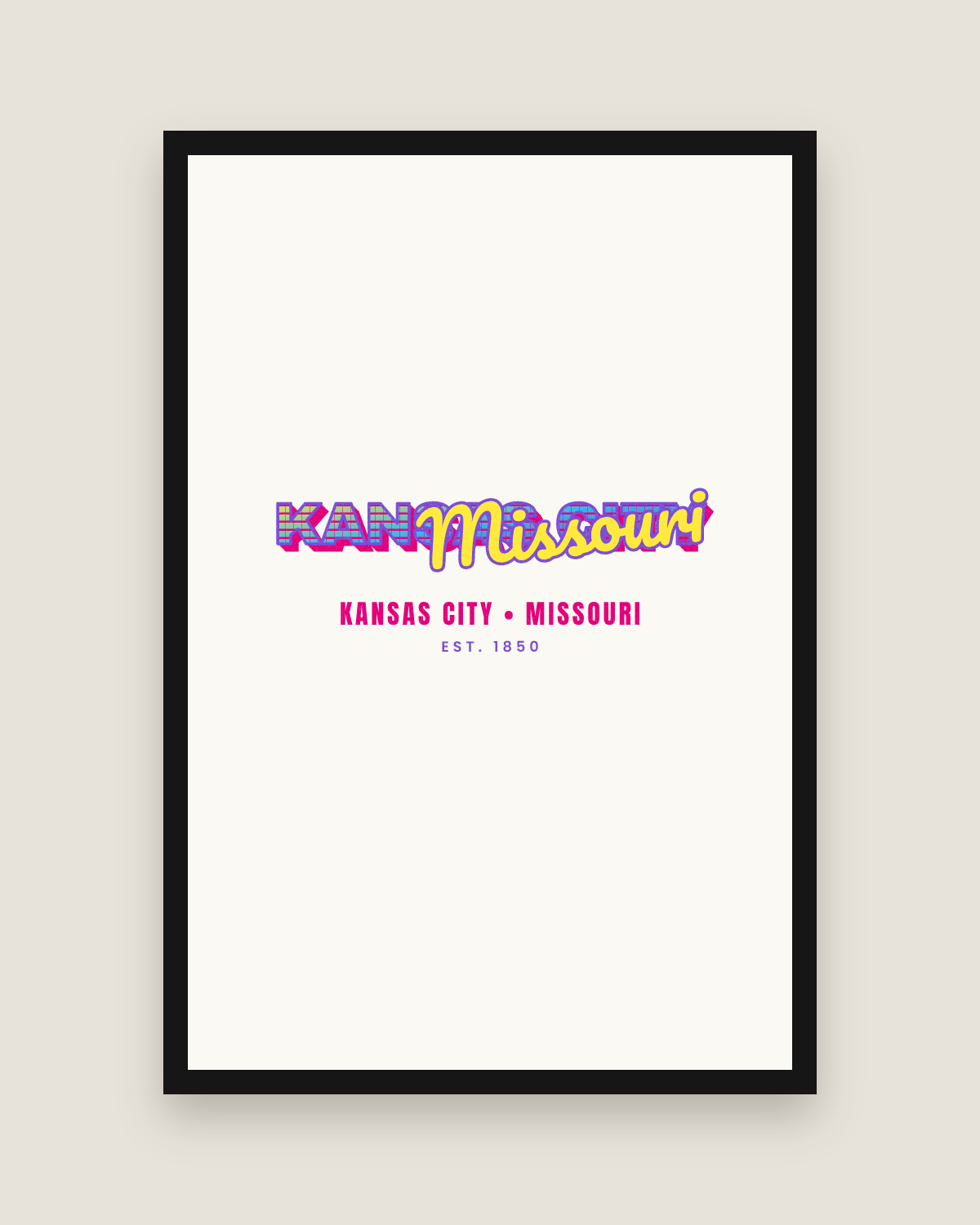 Kansas City Music TV Matte Poster in White