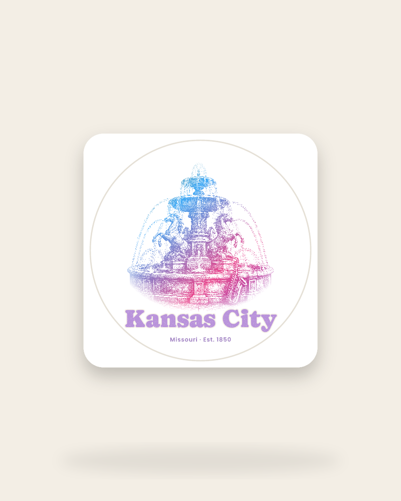 Kansas City Fountain Kiss-Cut Sticker