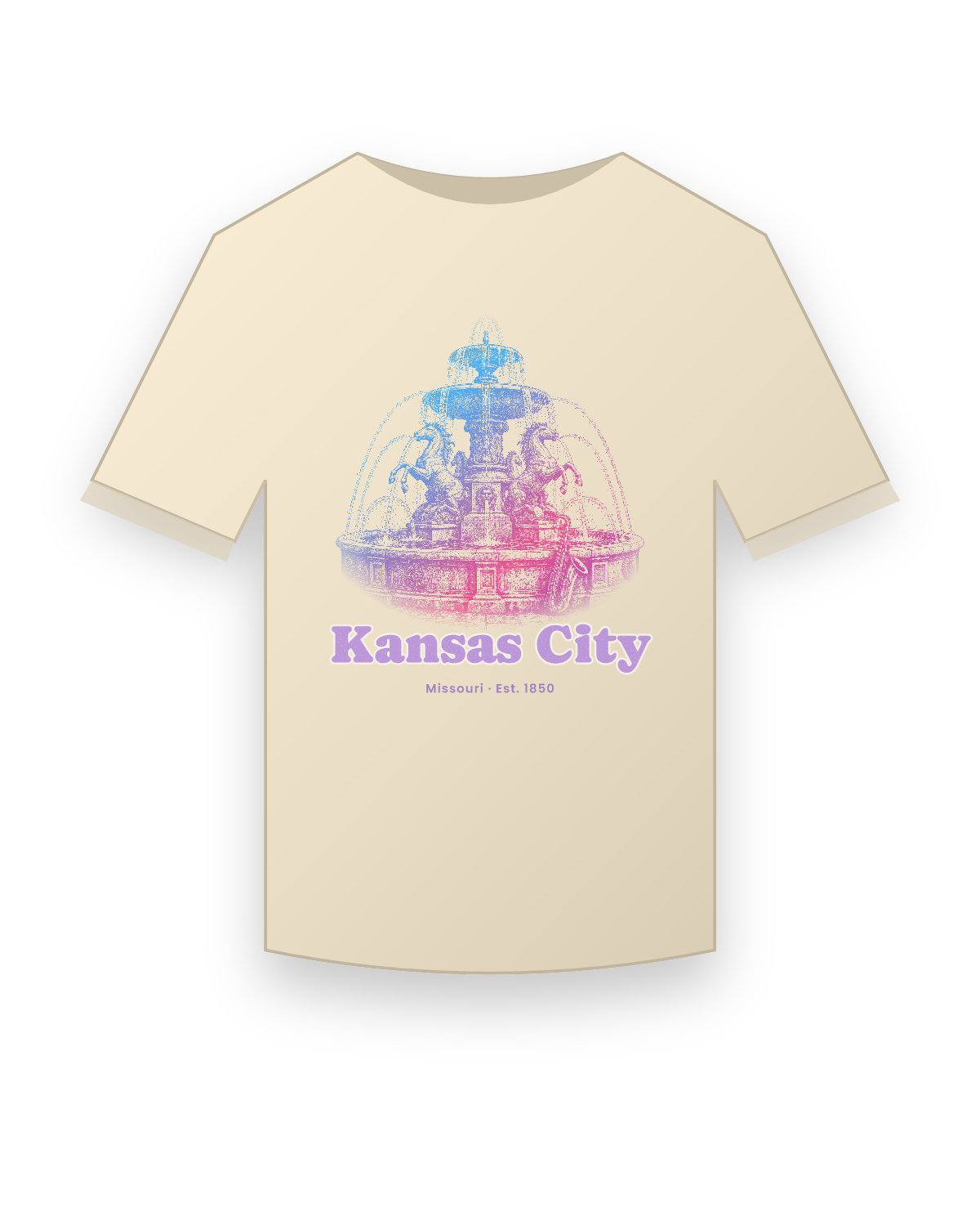Kansas City Fountain Organic Cotton Tee in Natural