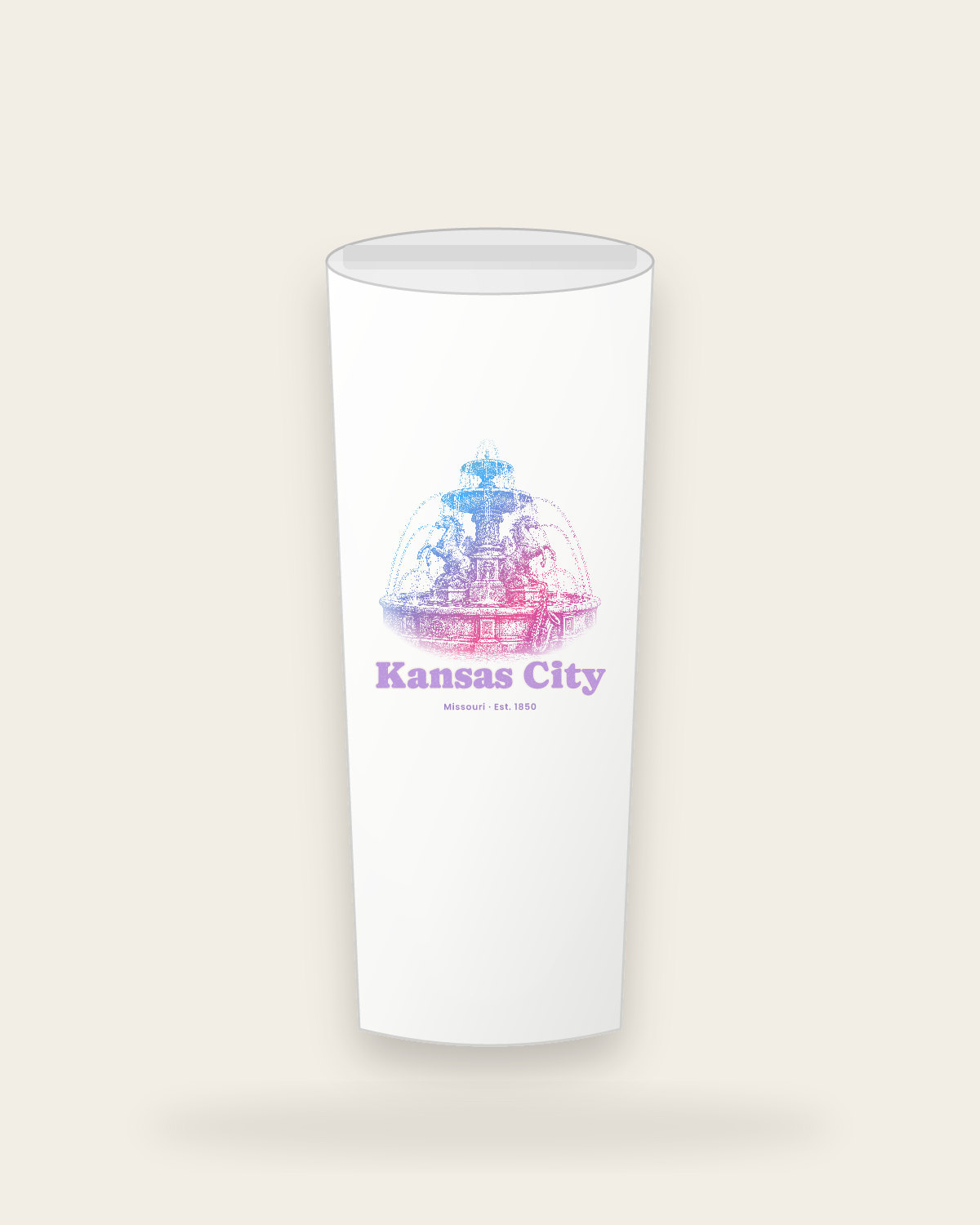 Kansas City Fountain Insulated Tumbler 20oz in White