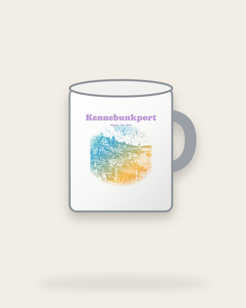 Kennebunkport Lobster Harbor Enamel Camp Mug