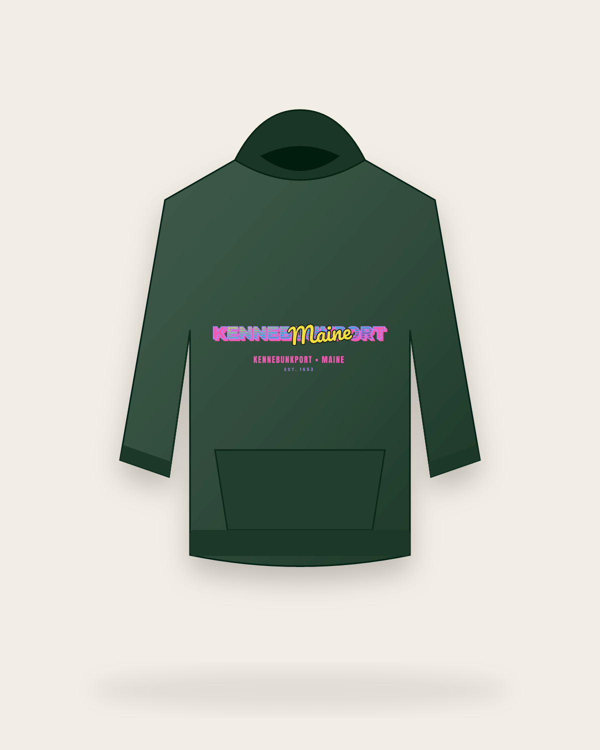 Kennebunkport Music TV Hooded Sweatshirt in Forest Green