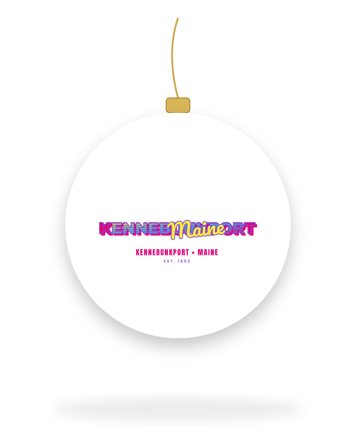Kennebunkport Music TV Ceramic Ornament in White