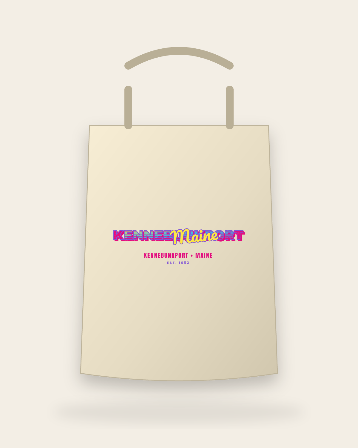 Kennebunkport Music TV Canvas Tote in Beige