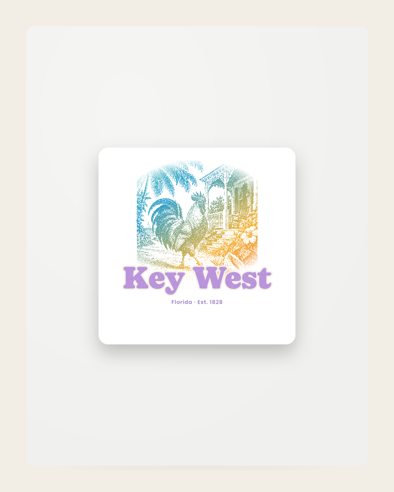 Key West Rooster Fridge Magnet