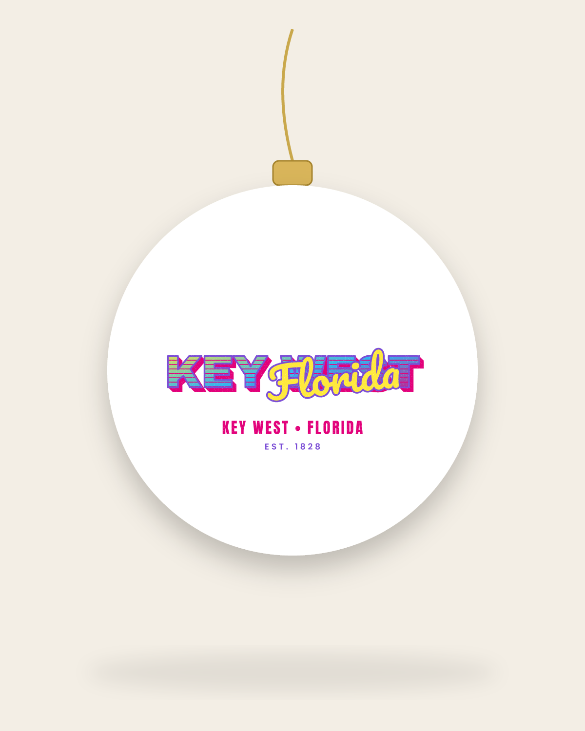 Key West Music TV Ceramic Ornament in White