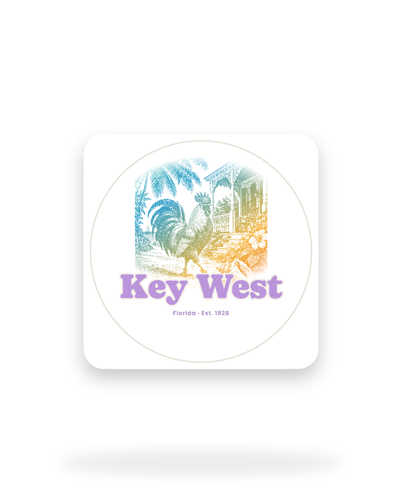 Key West Rooster Kiss-Cut Sticker