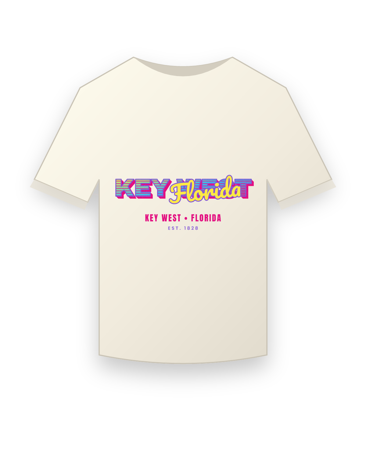 Key West Music TV Vintage Wash Tee in Ivory