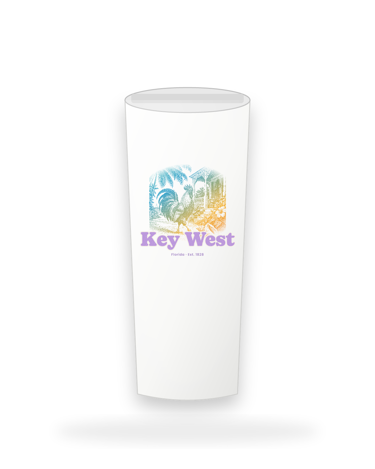 Key West Rooster Insulated Tumbler 20oz in White
