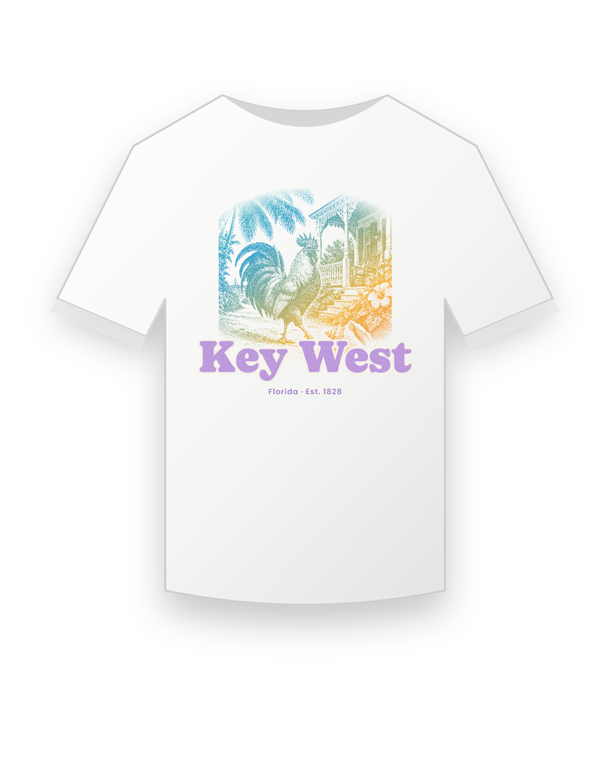 Key West Rooster Youth Tee in White