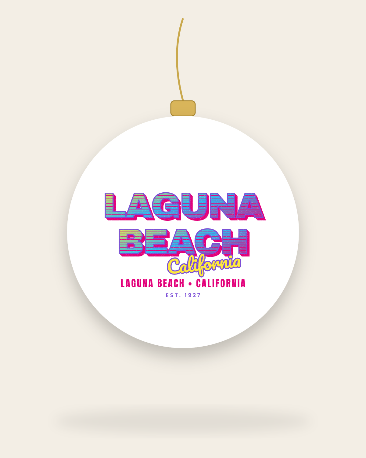 Laguna Beach Music TV Ceramic Ornament in White