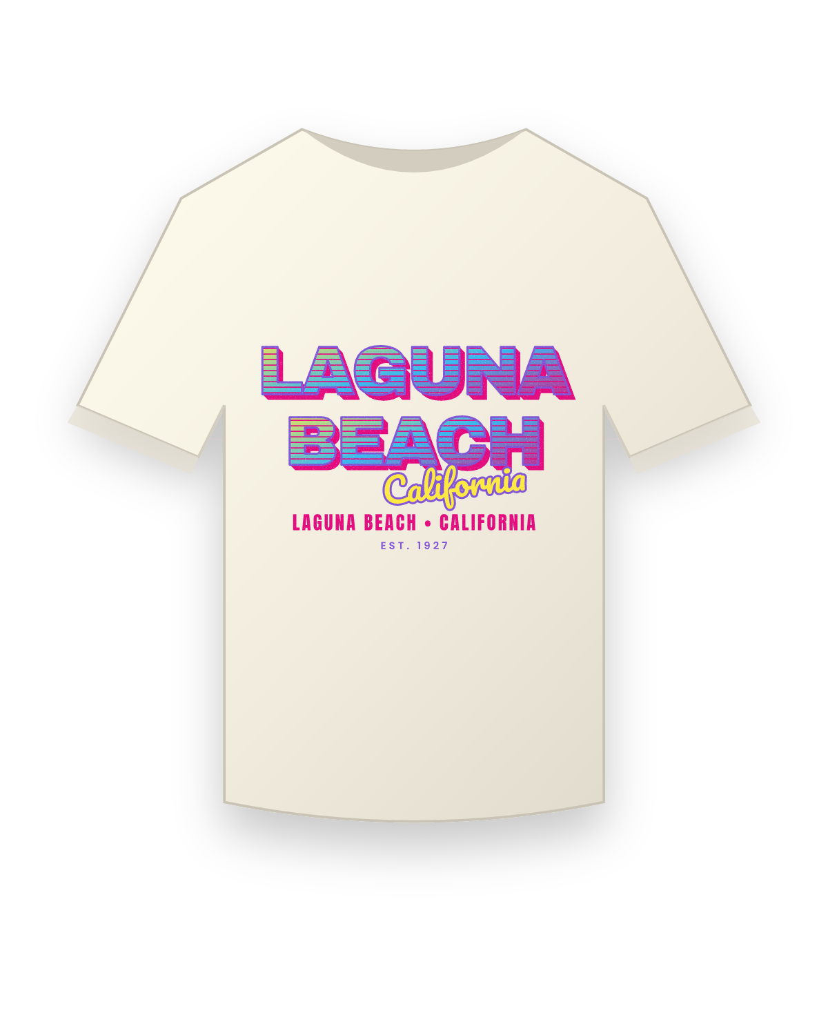 Laguna Beach Music TV Vintage Wash Tee in Ivory