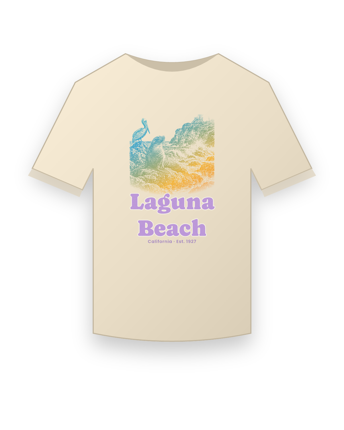 Laguna Beach Sea Lion Cove Classic Tee in Natural