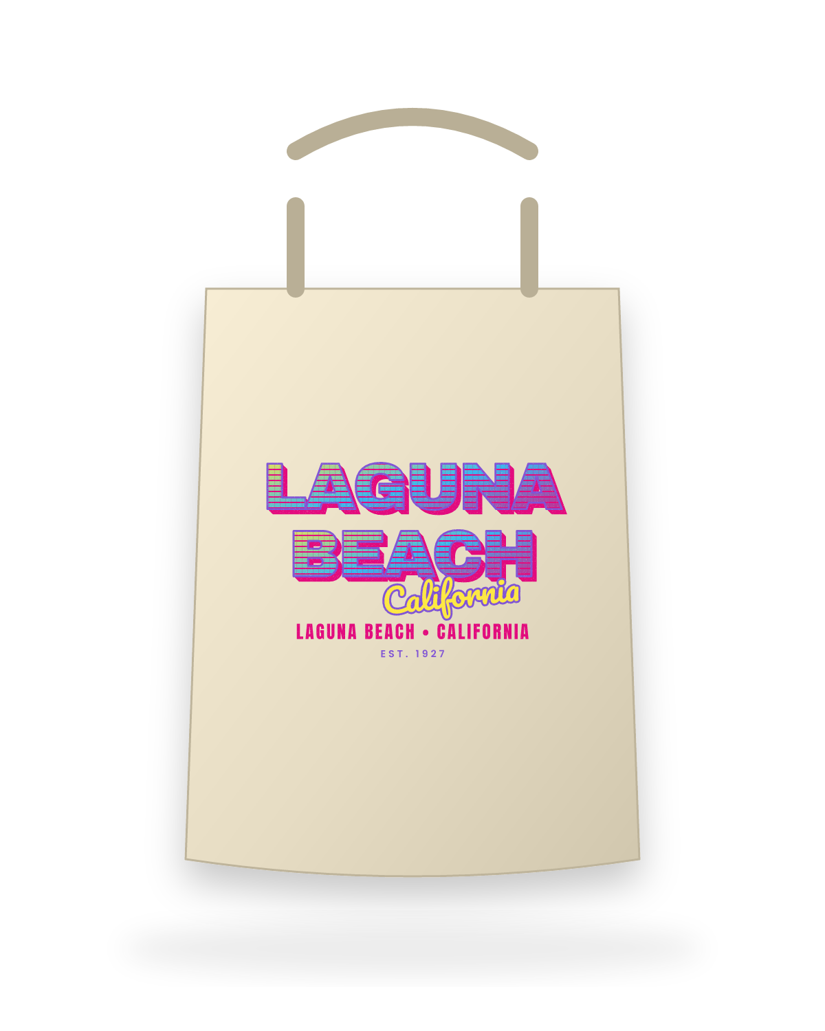 Laguna Beach Music TV Canvas Tote in Beige