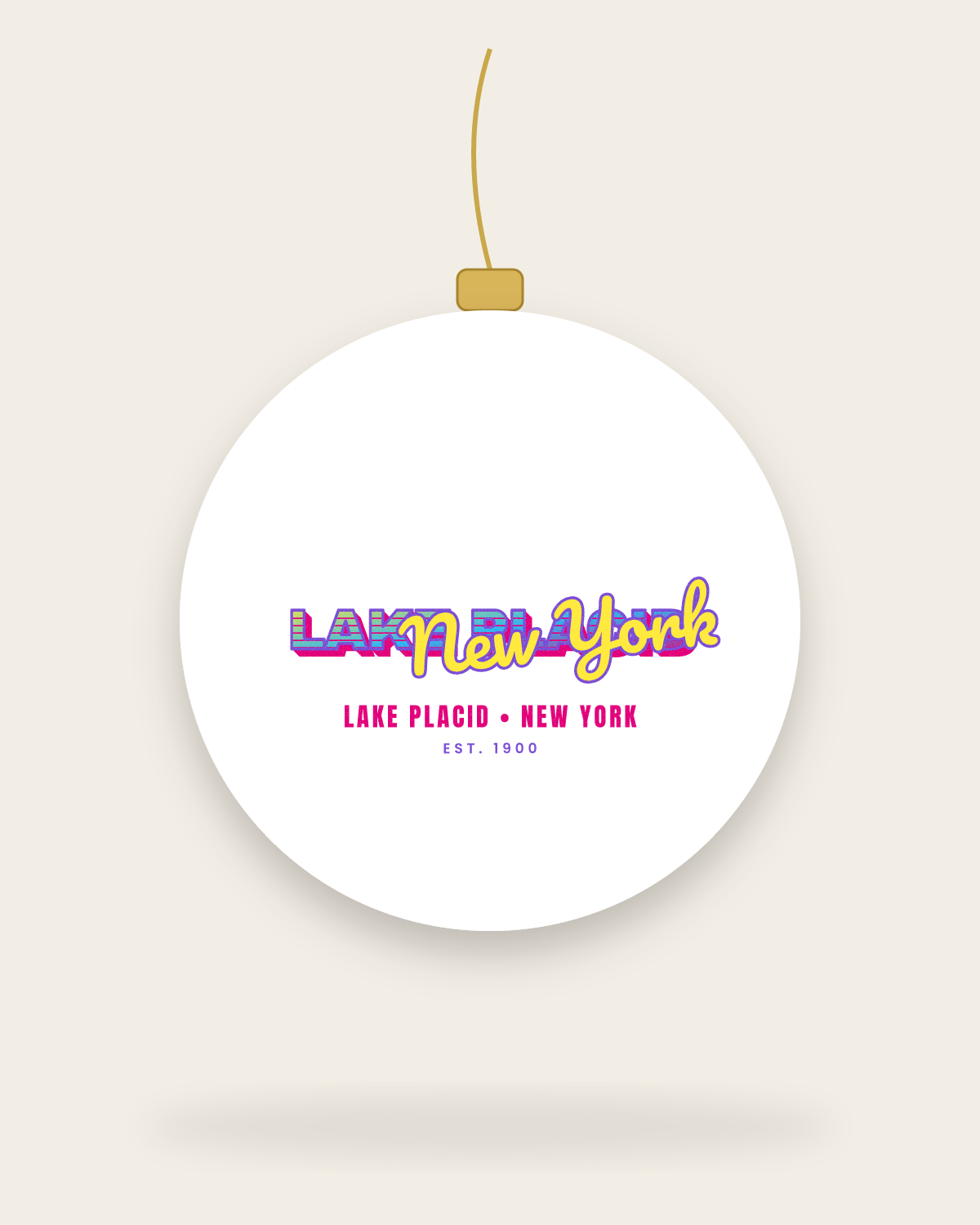 Lake Placid Music TV Ceramic Ornament in White