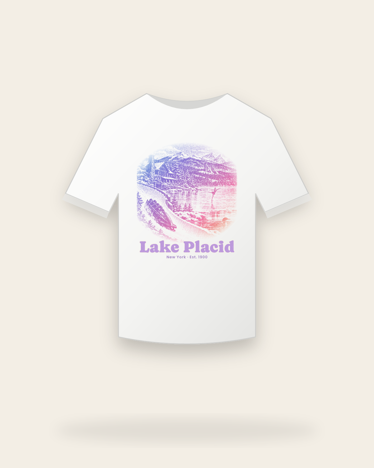 Lake Placid Winter Village Youth Tee in White