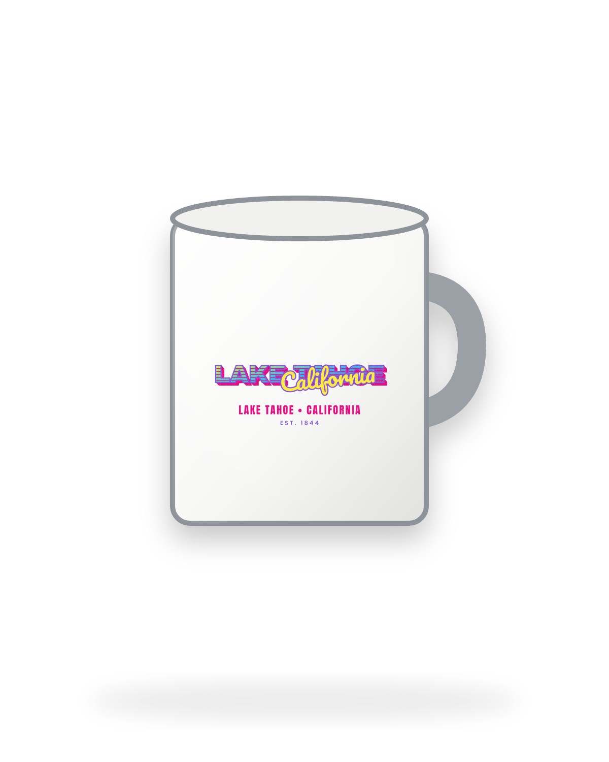 Lake Tahoe Music TV Enamel Camp Mug in White